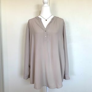 greige/taupe popover blouse